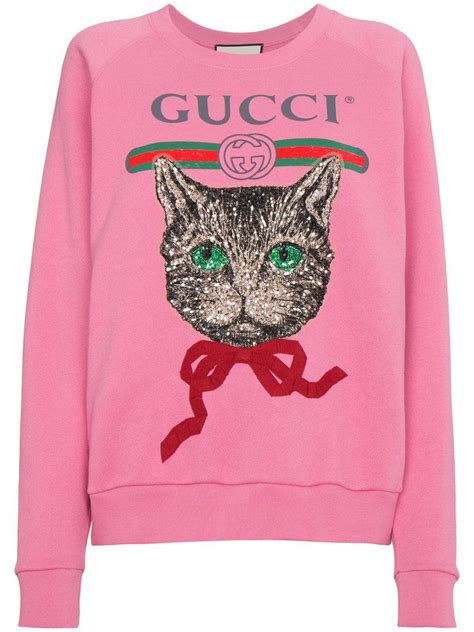 gucci pink cat sweatshirt